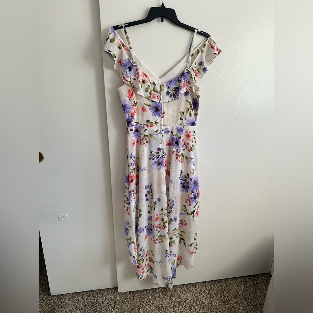 Iz Byer Floral Jumpsuit with Blue and Pink Highlights - Picture 8 of 16